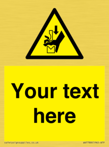 Custom warning hand crushing between press brake tool