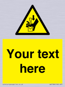 Custom warning hand crushing between press brake tool