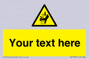 Custom warning hand crushing between press brake tool