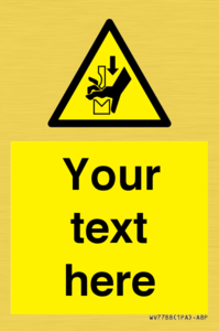 Custom warning hand crushing between press brake tool