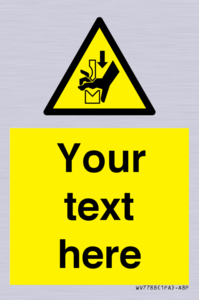 Custom warning hand crushing between press brake tool