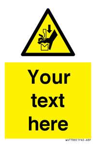 Custom warning hand crushing between press brake tool