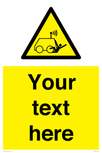 Custom warning run over by operator controlled machine