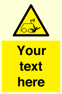 Custom warning run over by operator controlled machine