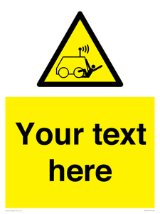 Custom warning run over by operator controlled machine