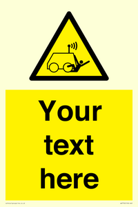 Custom warning run over by operator controlled machine