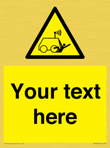 Custom warning run over by operator controlled machine