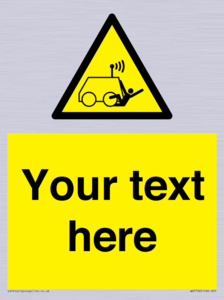 Custom warning run over by operator controlled machine