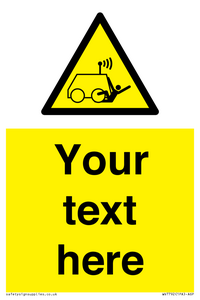 Custom warning run over by operator controlled machine