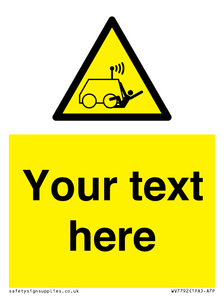 Custom warning run over by operator controlled machine