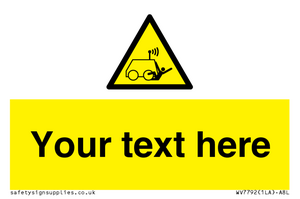 Custom warning run over by operator controlled machine