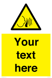 Custom warning sudden loud noise