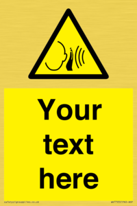 Custom warning sudden loud noise