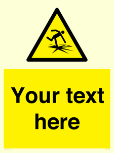 Custom warning thin ice