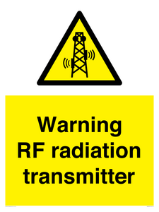 Warning RF radiation transmitter