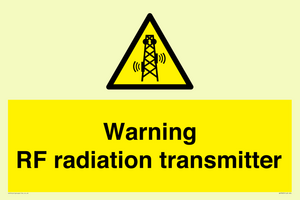 Warning RF radiation transmitter
