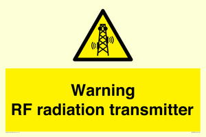 Warning RF radiation transmitter