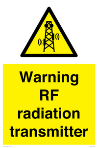 Warning RF radiation transmitter
