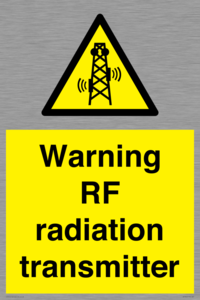 Warning RF radiation transmitter