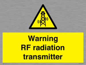 Warning RF radiation transmitter