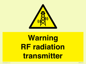 Warning RF radiation transmitter