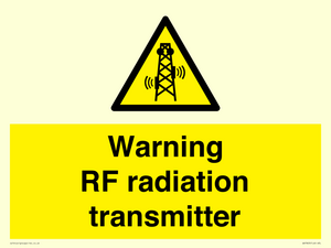 Warning RF radiation transmitter