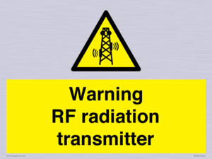 Warning RF radiation transmitter