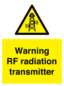 Warning RF radiation transmitter