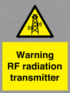 Warning RF radiation transmitter