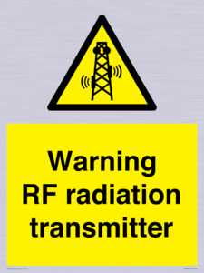 Warning RF radiation transmitter