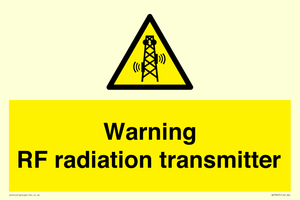 Warning RF radiation transmitter