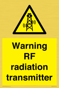 Warning RF radiation transmitter