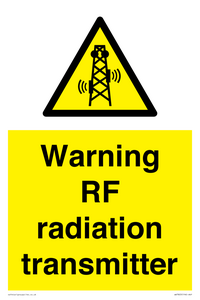 Warning RF radiation transmitter