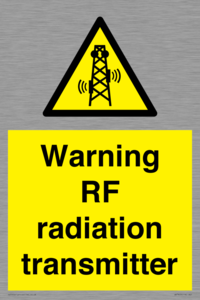 Warning RF radiation transmitter