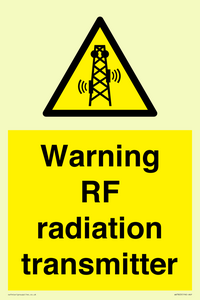 Warning RF radiation transmitter