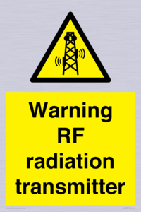 Warning RF radiation transmitter