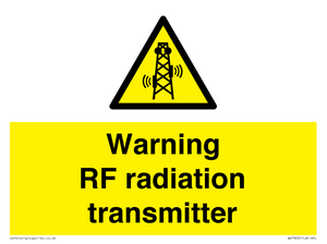 Warning RF radiation transmitter
