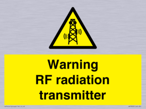 Warning RF radiation transmitter