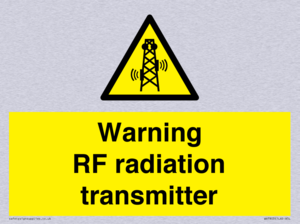 Warning RF radiation transmitter