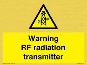 Warning RF radiation transmitter