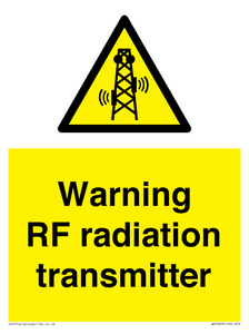 Warning RF radiation transmitter