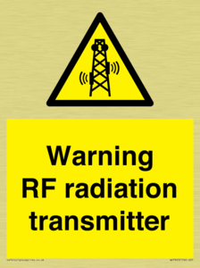 Warning RF radiation transmitter