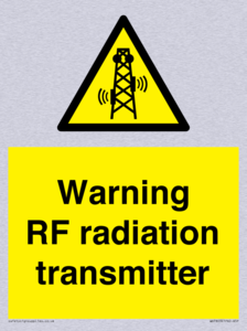 Warning RF radiation transmitter