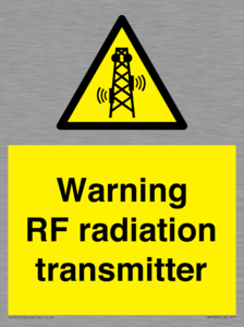 Warning RF radiation transmitter