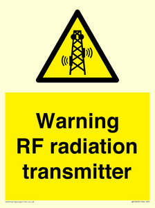 Warning RF radiation transmitter