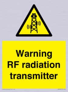 Warning RF radiation transmitter