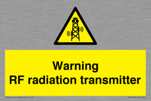 Warning RF radiation transmitter