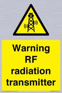 Warning RF radiation transmitter