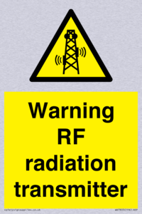Warning RF radiation transmitter