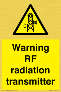 Warning RF radiation transmitter